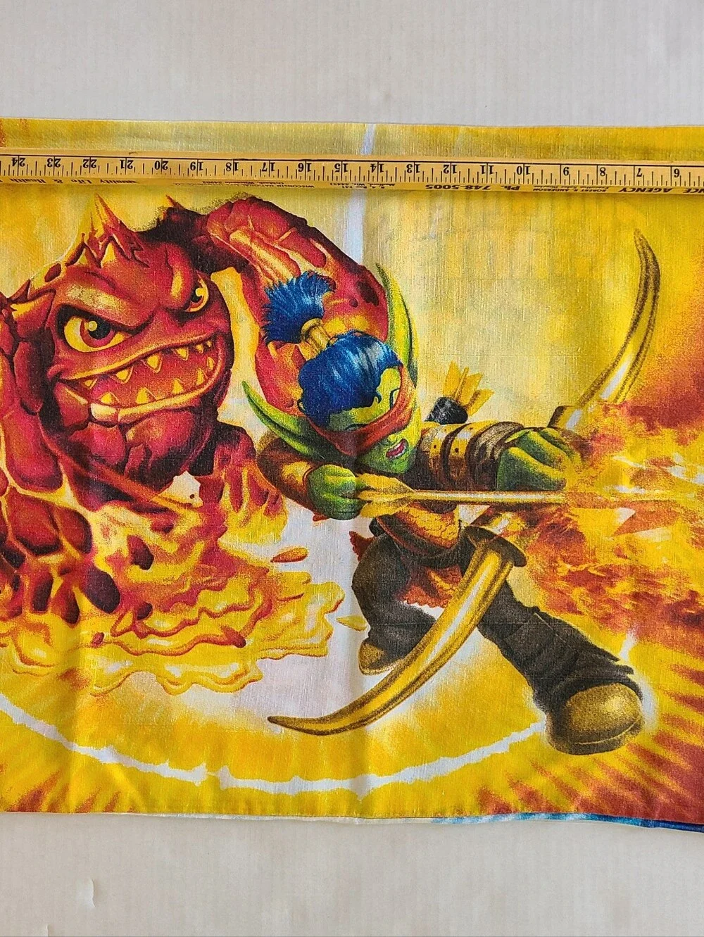 Skylanders Giants Lot of 2 Twin Flat Sheets and 1 Pillow Case Blue
